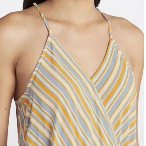 Market & Spruce Mac Surplice Sleeveless Blouse Faux Wrap Striped Summer Boho S - Picture 4 of 9